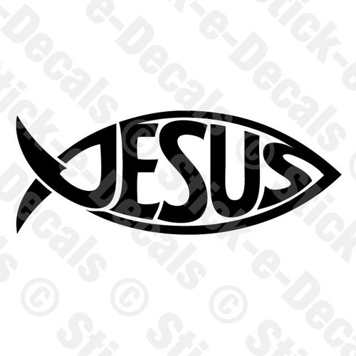 Jesus fish vinyl decal - fish,