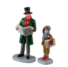 Lemax Figurines -  Merry Newsboy, Set Of 2 - 32203