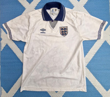 Authentic ' England Shirt White Home Kit Replikit 1990 ' Italia 90 Genuine ***