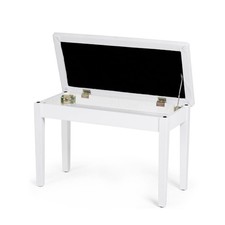 2-in-1 PU Leather Piano Bench Double Duet Seat W/Padded Cushion  Music Storage