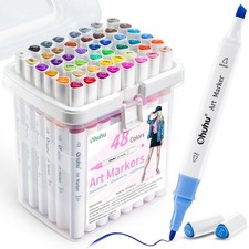 Ohuhu Alcohol Markers, 48 Colouring Pens Art Pens Markers Set for Architectural