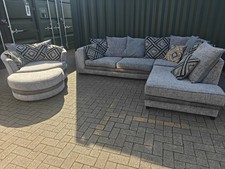 Large Grey Corner Sofa +