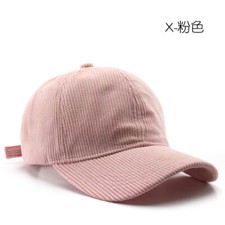 Mens Women Retro Solid Plain Corduroy Sun Protection Hat Adjustable Baseball Cap
