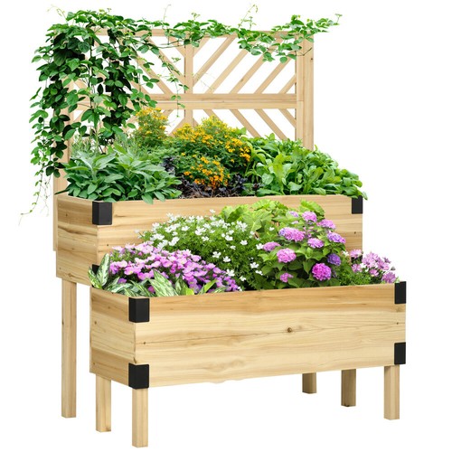 Raised garden bed trellis - w/,