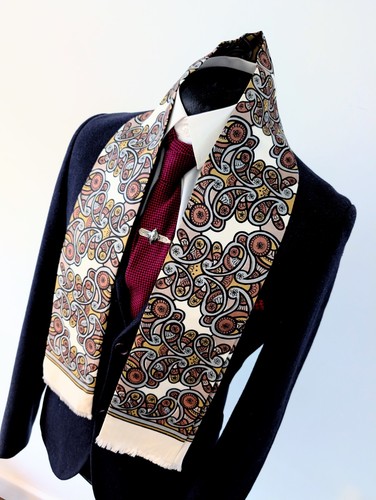 Men vintage paisley - paisley, beige