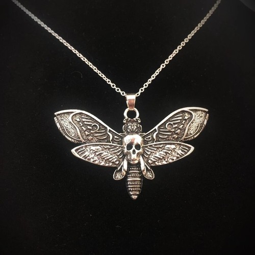 Gothic death moth necklace - gothic,