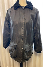 Barbour Ladies Vintage Winter Bedale Jacket UK 12 Black Waxed Cotton