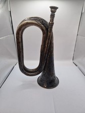 Vintage Besson & Co London Metal Bugle + Mouthpiece 