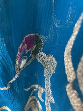 Teal Chiffon Dupatta – Gold