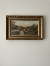 Antique Oil Painting A.Bennett Oil Painting On Canvas Countryside Framed