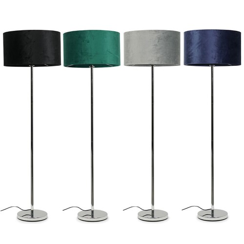 Chrome floor lamp metal stem - chrome,
