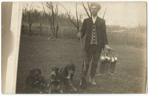 Rabbit hunter with - hunter,