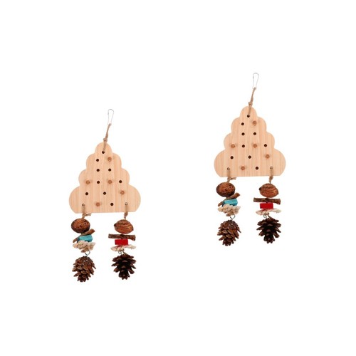 2pcs natural wood bird - natural, toys
