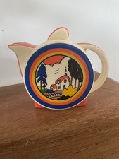 Charming vintage Clarice Cliff style miniature teapot, Moorland Chelsea