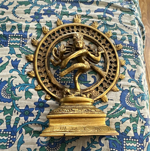 Gold metal shiva - metal, nataraja