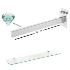 Chrome Glass Shelf Brackets with Suction Pads for Slatwall Pack OF (1,2,5,10,25)