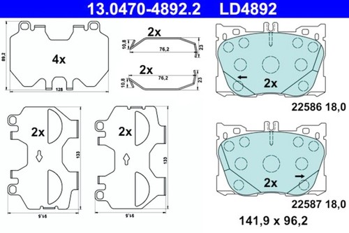 Disc ceramic brake pad set - ceramic,