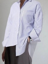 Workwear Blue Striped Blouse