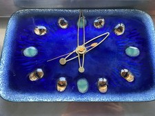 Italian Brutalist Clock By Franco Bastianelli Enamel On Copper MCM