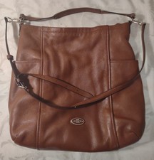 COACH Isabella Saddle Brown Pebbled Leather Crossbody Hobo Bag EUC