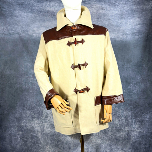 Beige wool leather duffle - leather,