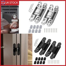 2Pcs Concealed Door Hinges Adjustable 3D Hindden Butt Hinges Heavy Duty for Door