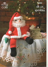 King Cole Knitting Pattern No 8000 Father Christmas In  DK & Sprinkles Size 20