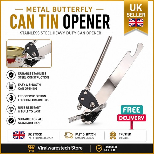 Metal butterfly can tin opener - metal,