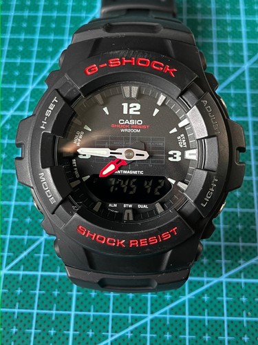 Casio shock 100 black - black, red