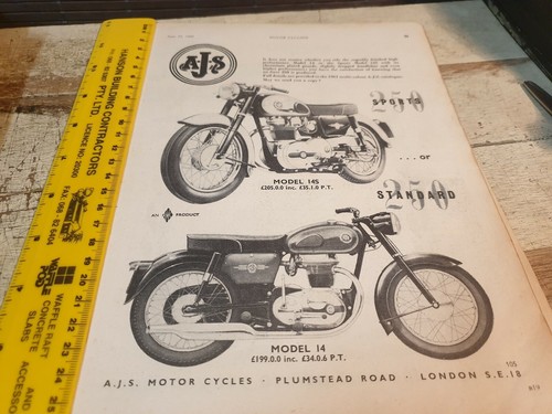 1961 ajs motorcycles - motorcycles, original