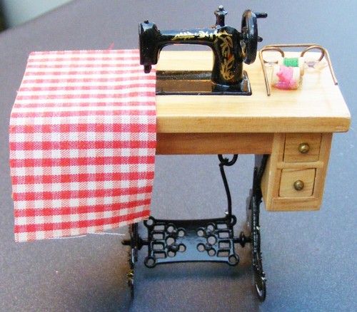 Dolls house treadle sewing - dolls,