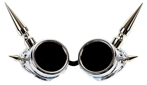 Spike silver goggles - silver, cyber