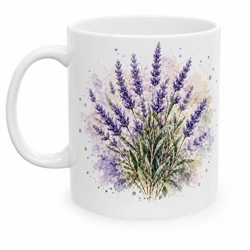 Lavender mug ceramic 11oz - lavender,