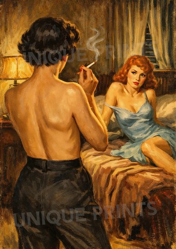 Vintage noir pulp - art, print