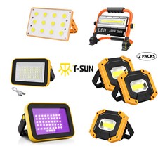 LED Portable Work Light Rechargeable Solar USB Cordless Torch Camping Waterproof