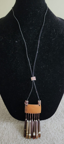 Brown beige shell statement - shell,
