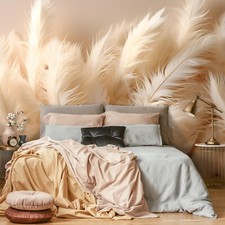 FEATHERS BOHO BEIGE Wallpaper