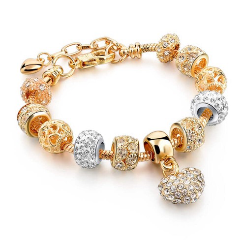 Gold plated crystal - crystal, charm