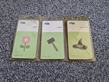 3 X Quickutz Metal Cutting Dies, witch hat, mallet, daisy