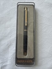 Vinntage Paper Mate / Papermate Matt Black Ballpoint Pen In Original Case