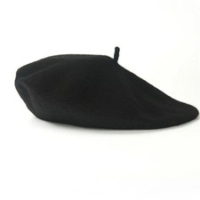 Plain beret hat wool autumn - hat,