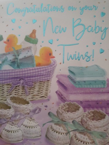 Birth twins card free - birth,