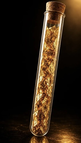 Vial gold flakes 05g - gold,