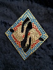 Large Crane Bird Brooch Art Deco Vintage Inspired Jewellery Statement Piece