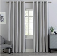 Habitat Blackout Plain Eyelet Curtains  Dove Grey 117x183cm see desc