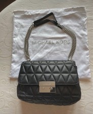 Michael Kors Quilted Black Silver chain shoulder bag great present idea