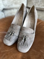 Beige Suede Brogue Heeled