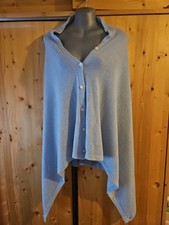 100% Cashmere Poncho  In Blue