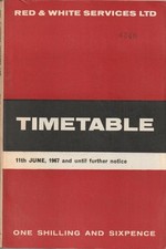RED & WHITE BUS TIMETABLE BOOK