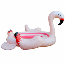 Giant Inflatable Flamingo Party Island Paddling Pool Raft Boat Beach Lounger